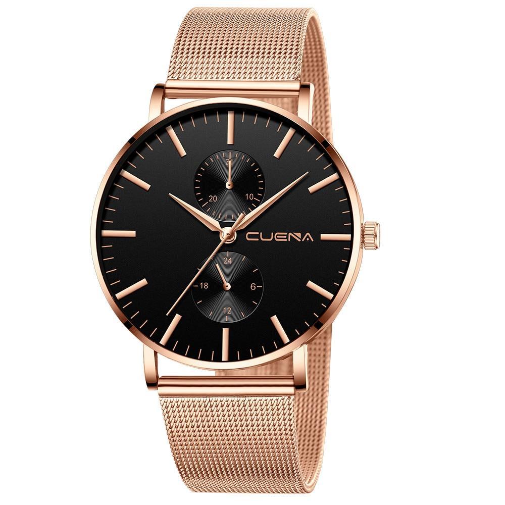 Montre classique décontractée en métal unisexe de luxe