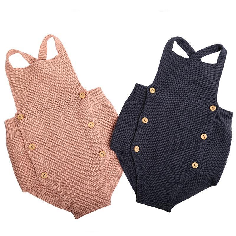 Combinaison Tricotée de Style Rétro pour Fille Bébé