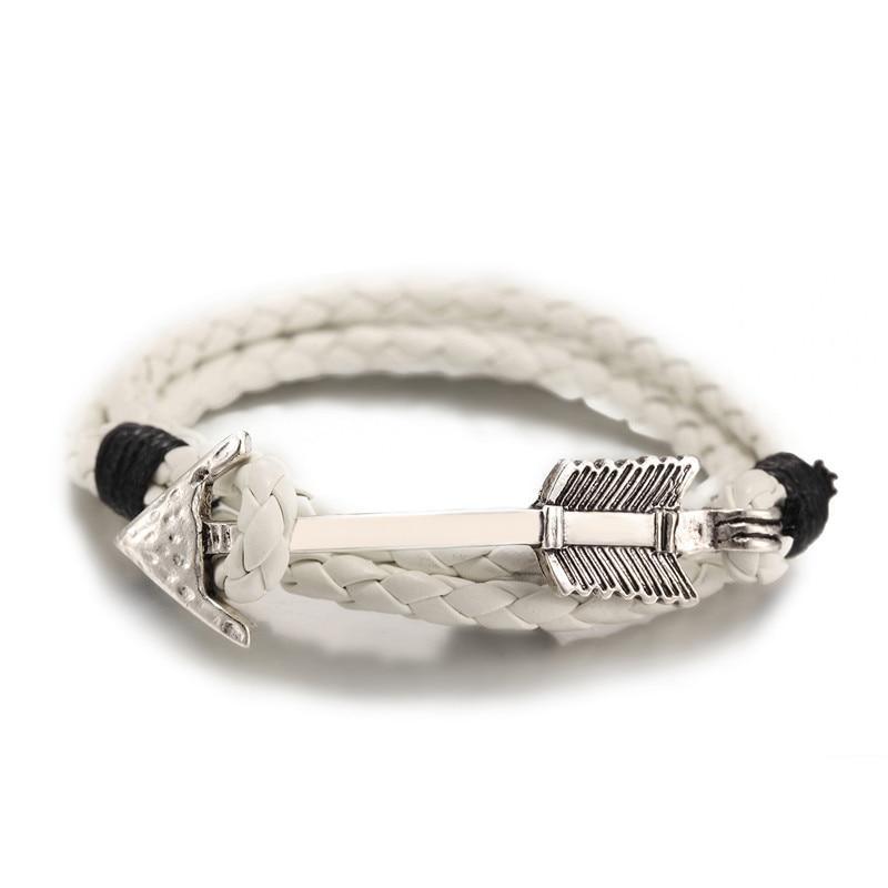 Multilayer Charm Leather Vintage Bronze Arrow Bracelet
