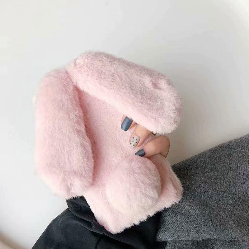 Funda de Peluche Linda y Esponjosa para iPhone - Diseño de Orejas de Conejo
