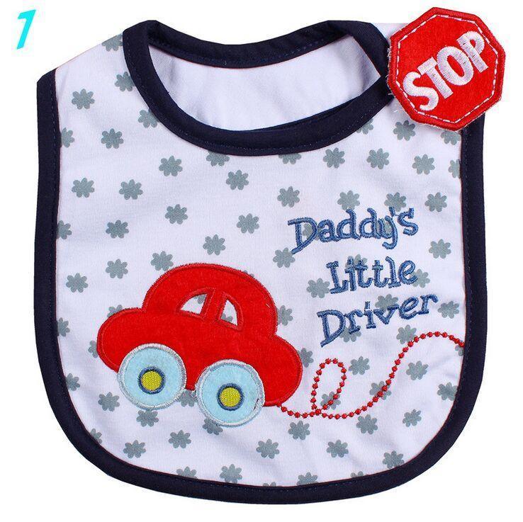 Bib de bebé de algodón con diseño de dibujos animados - Impermeable y cómodo