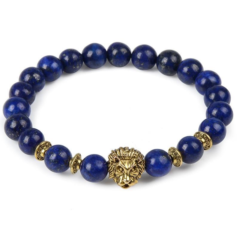 Elegant Tiger Eye Bracelet with Lion Head Charm