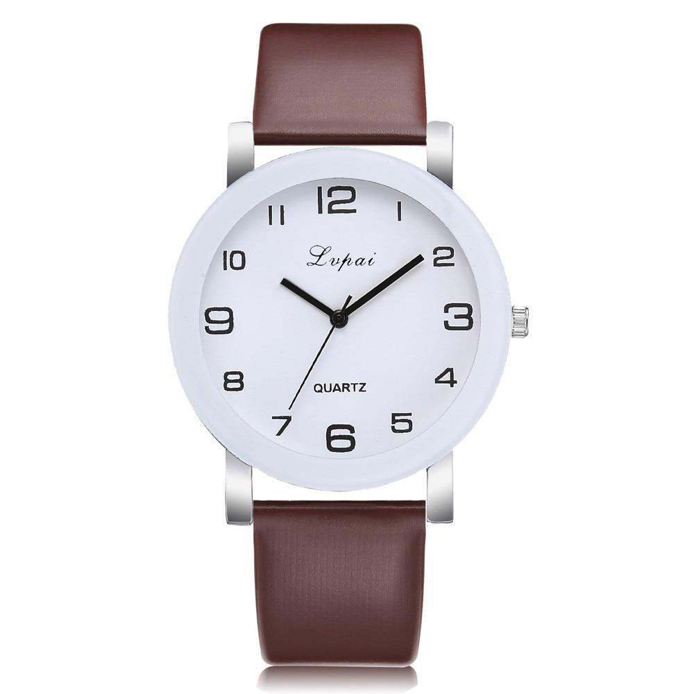 Montre à Quartz Blanche Élégante pour Femme avec Bracelet en Cuir