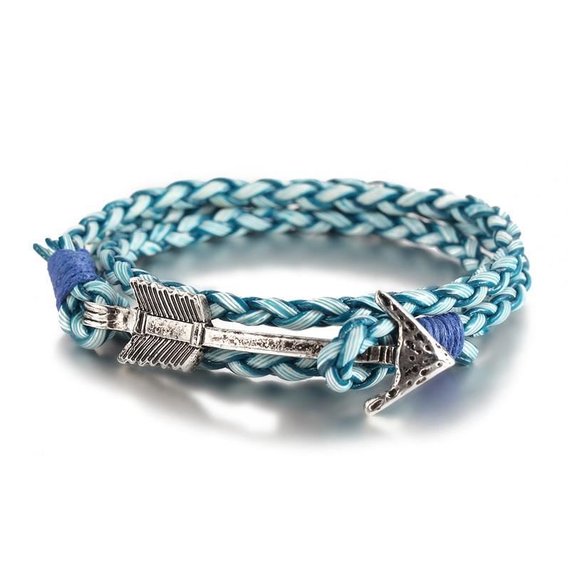 Multilayer Charm Leather Vintage Bronze Arrow Bracelet