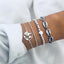 Luxury Gold Crystal Circle Arrow Bracelet Set for Women