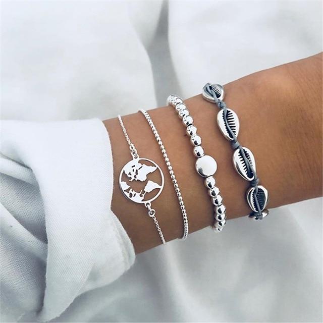 Luxury Gold Crystal Circle Arrow Bracelet Set for Women