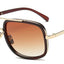 Elegant Oversized Gold Metal Frame Sunglasses
