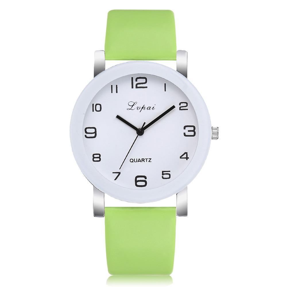 Montre à Quartz Blanche Élégante pour Femme avec Bracelet en Cuir