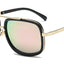 Elegant Oversized Gold Metal Frame Sunglasses