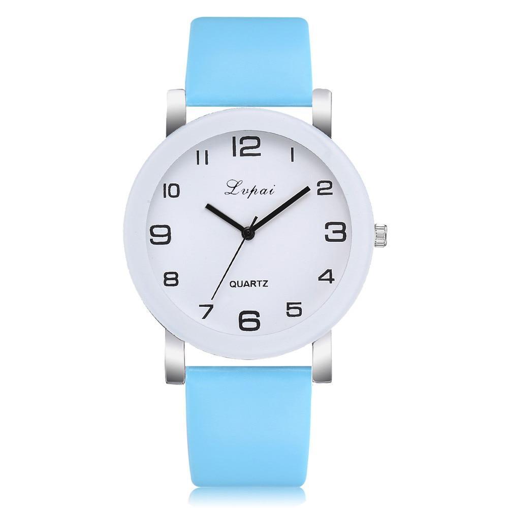 Montre à Quartz Blanche Élégante pour Femme avec Bracelet en Cuir