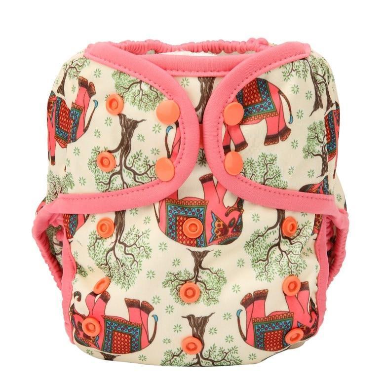 Couche en tissu pour bébé ajustable à taille unique avec double gousset