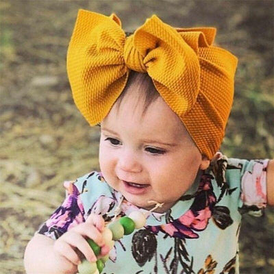 Stylish Big Bow Hair Accessories for Toddler Girls - Stretchy Turban Headbands - Korvel