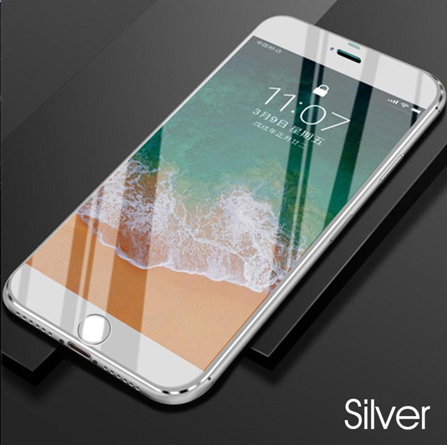 Protecteur d'écran en verre trempé 10D à bords incurvés pour iPhone