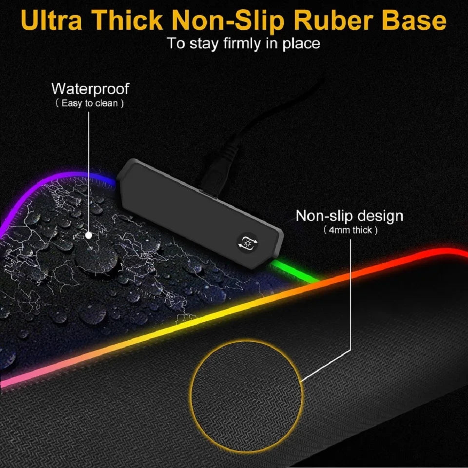 Tapis de souris de jeu RGB premium avec design de carte du monde