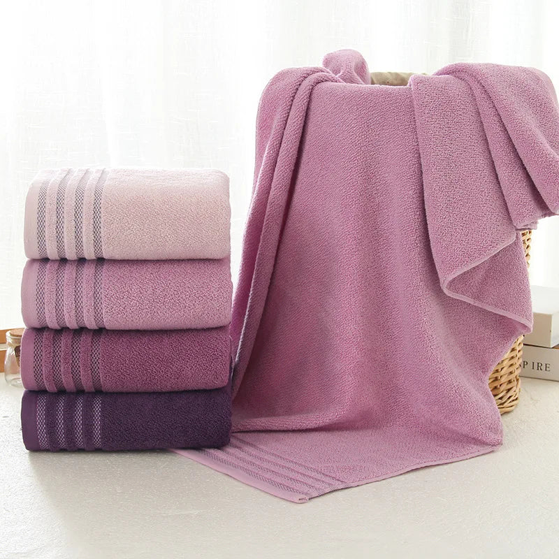 Premium Stripe Cotton Bath Towel Set - 3 Piece Collection