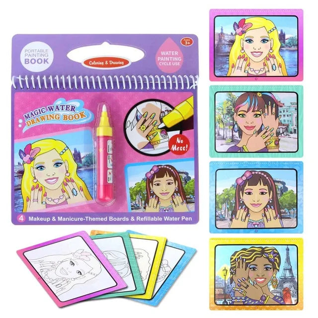 8 styles Magic Water Drawing Book Coloring Doodle - Korvel