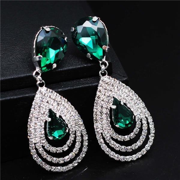 Elegant Wedding Bridal Jewelry Set with Rhinestones and Crystals