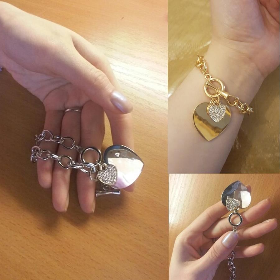Trendy Gold Heart Charm Bracelet for Women - Stylish Silver Link Chain Jewelry - Korvel