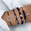 Luxury Gold Crystal Circle Arrow Bracelet Set for Women