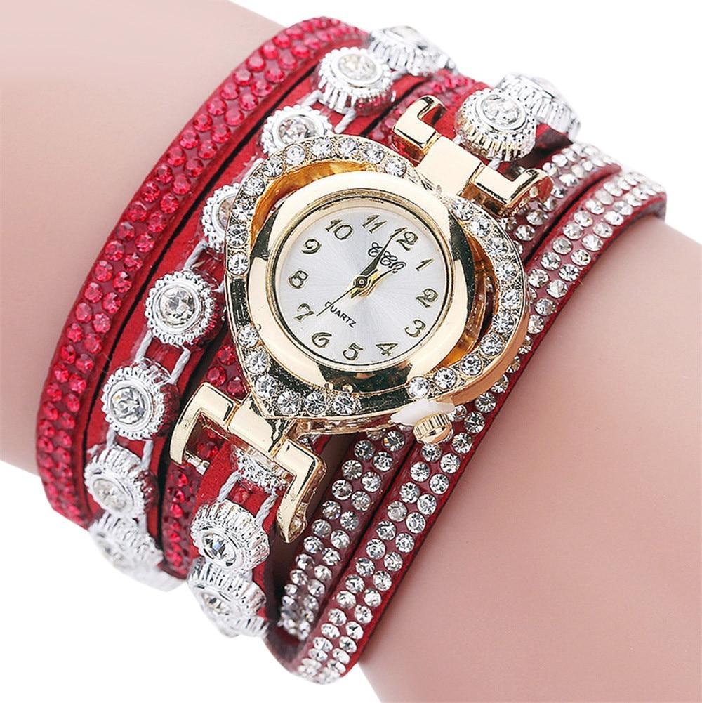 Montre Quartz Bracelet Vintage en Cristal Rhinestone de Luxe