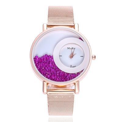 Montre de luxe pour femme avec bracelet en cristal - Élégante et stylée