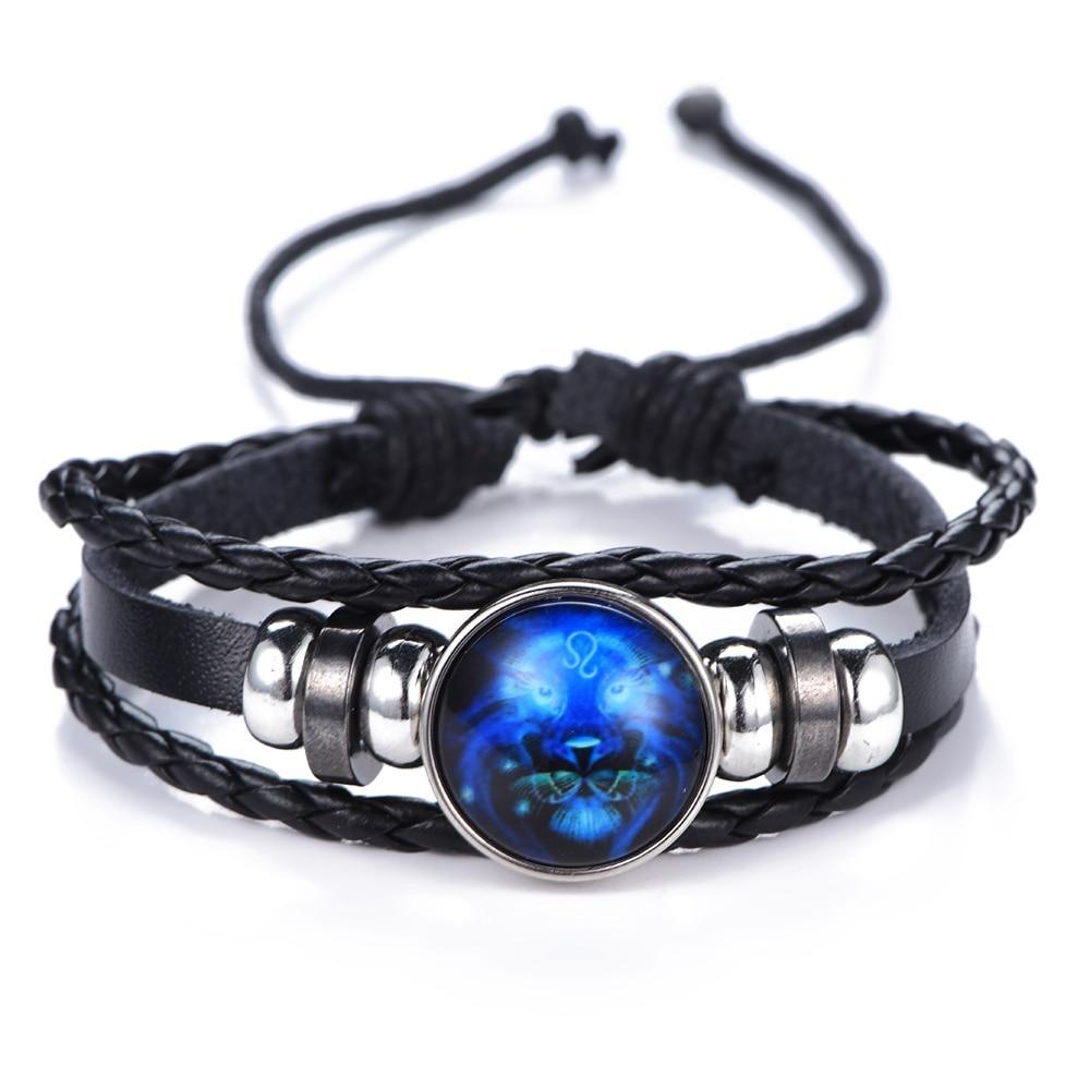 Elegant Zodiac Constellation Leather Bracelet for All