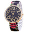 Montre à Quartz avec Imprimé Floral de Luxe pour Femmes