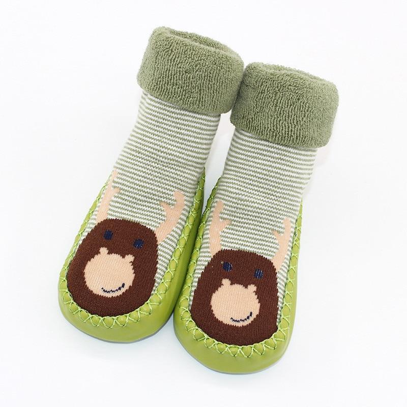 Baby Warm Stretchy Booties with Rubber Soles for Newborns