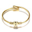 Elegant Gold Color Stainless Steel Heart Bracelet for Women