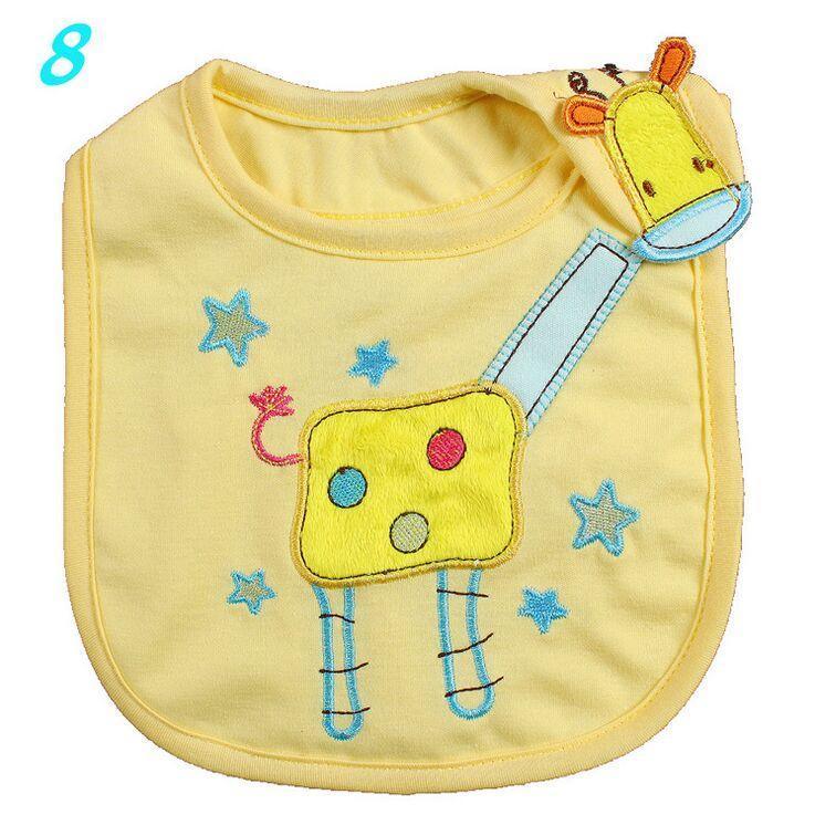 Bib de bebé de algodón con diseño de dibujos animados - Impermeable y cómodo