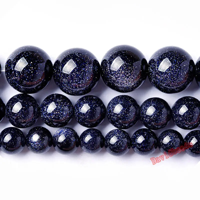 Factory price Natural Blue SandStone Round Loose Beads 16" Strand 4 6 8 10 12 MM Pick Size For Jewelry Making - Korvel