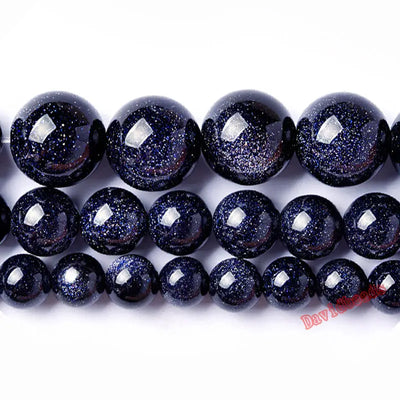 Factory price Natural Blue SandStone Round Loose Beads 16" Strand 4 6 8 10 12 MM Pick Size For Jewelry Making - Korvel