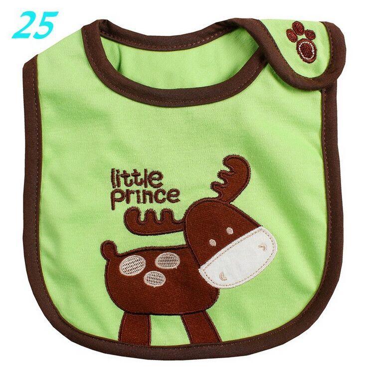 Bib de bebé de algodón con diseño de dibujos animados - Impermeable y cómodo