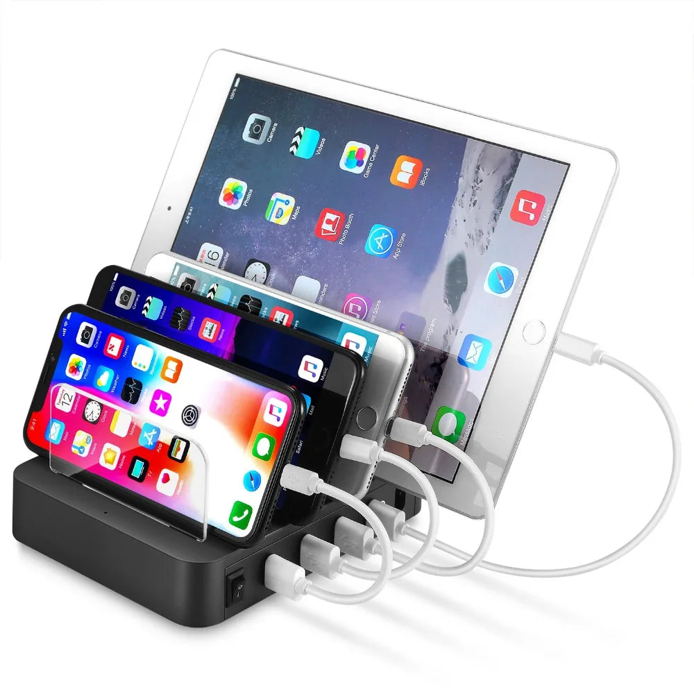 Desktop Quick Charger  4 Ports 24W USB Charger Multi-port USB Charging Station Dock - Korvel