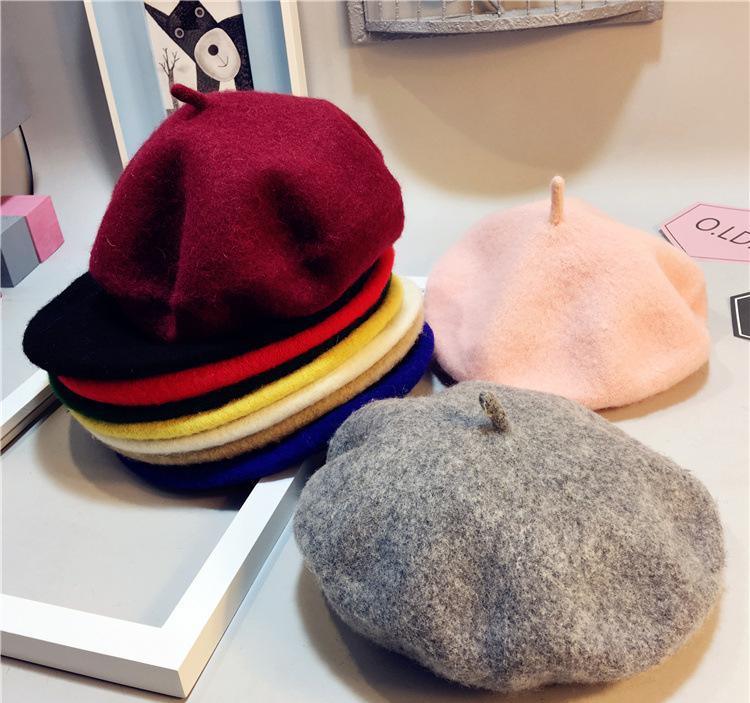 Pure Wool Baby Beret Hat in Modern Retro Design