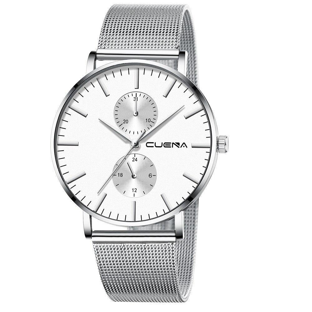 Montre classique décontractée en métal unisexe de luxe