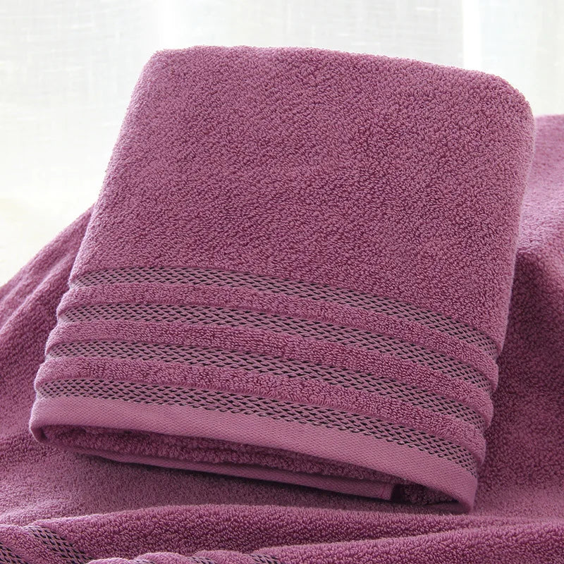 Premium Stripe Cotton Bath Towel Set - 3 Piece Collection