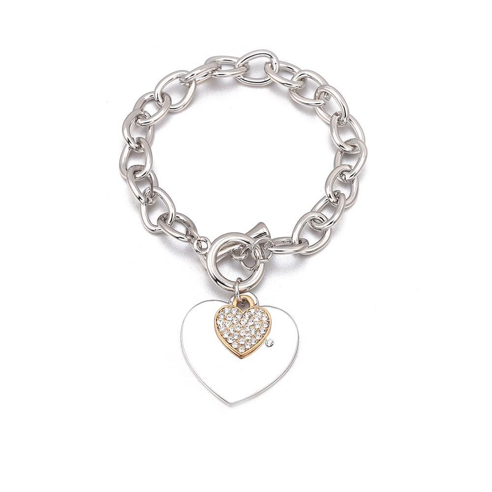 Trendy Gold Heart Charm Bracelet for Women - Stylish Silver Link Chain Jewelry - Korvel