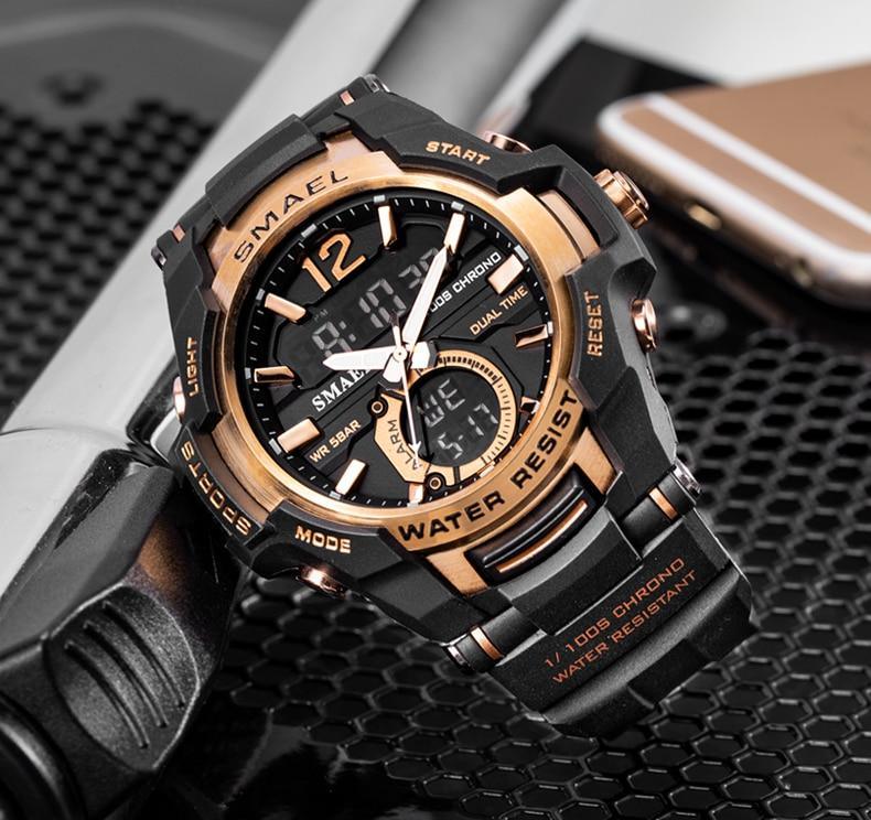 Reloj Deportivo de Lujo Moderno para Hombres - Impermeable con Doble Pantalla