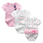 3-Piece Modern Baby Bodysuit Set - Unisex Unicorn Design