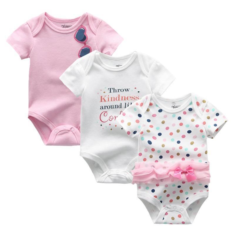 3-Piece Modern Baby Bodysuit Set - Unisex Unicorn Design