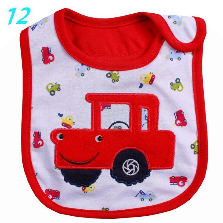 Bib de bebé de algodón con diseño de dibujos animados - Impermeable y cómodo