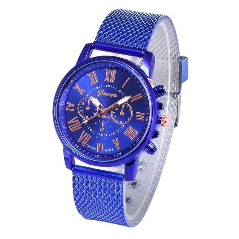 Montre analogique élégante en faux cuir pour femmes