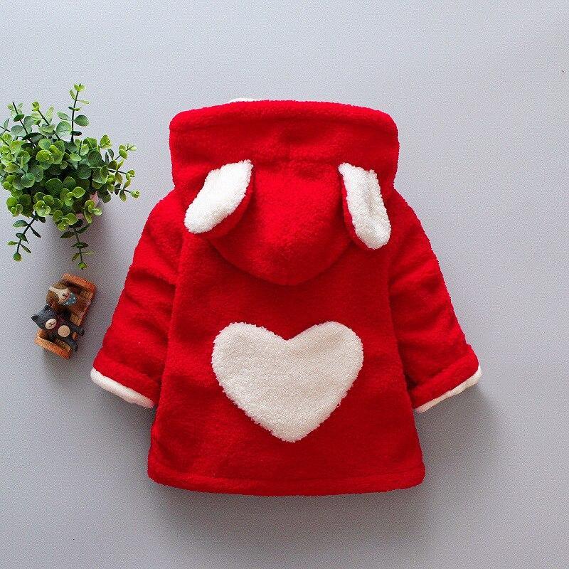 Cozy Velvet Winter Coats for Baby Girls - Heart Print Hoodies - Korvel