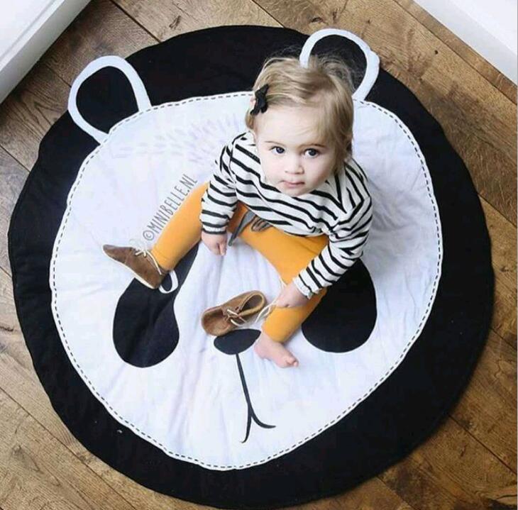 Deluxe Cartoon Animal Play Mat for Infants - Foldable Cotton Rug - Korvel