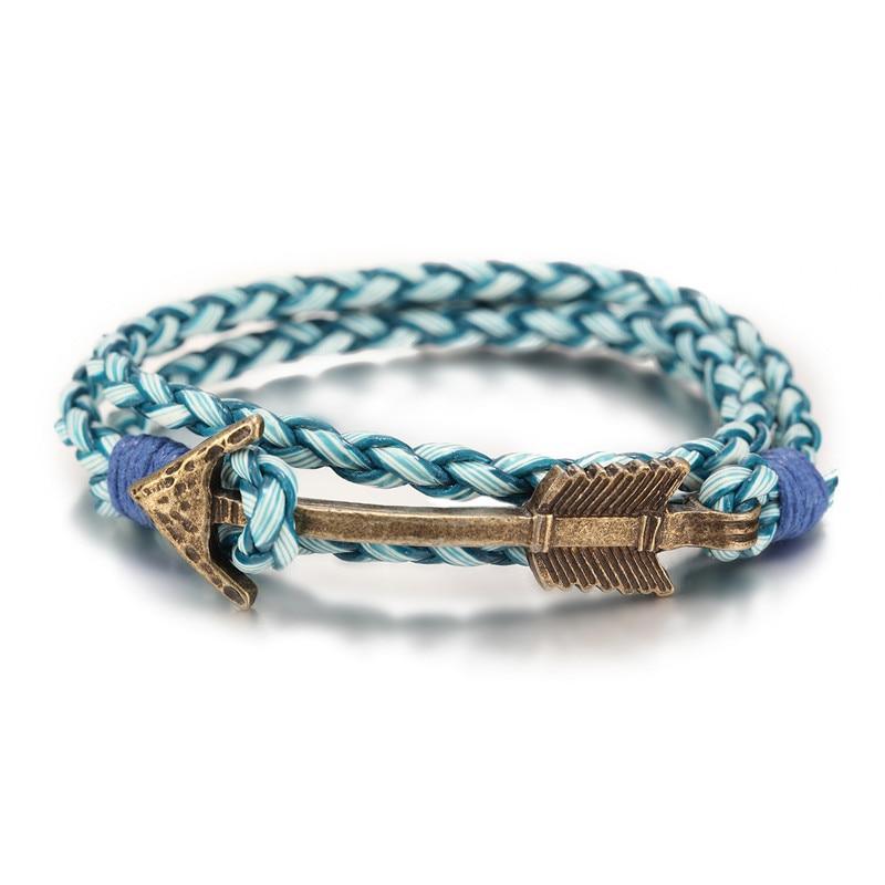 Multilayer Charm Leather Vintage Bronze Arrow Bracelet