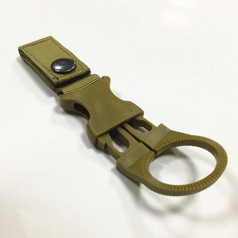 Nylon Molle Webbing Water Bottle Carabiner Belt Backpack Hanger Hook Outdoor Buckle Hook Holder Tool - Korvel