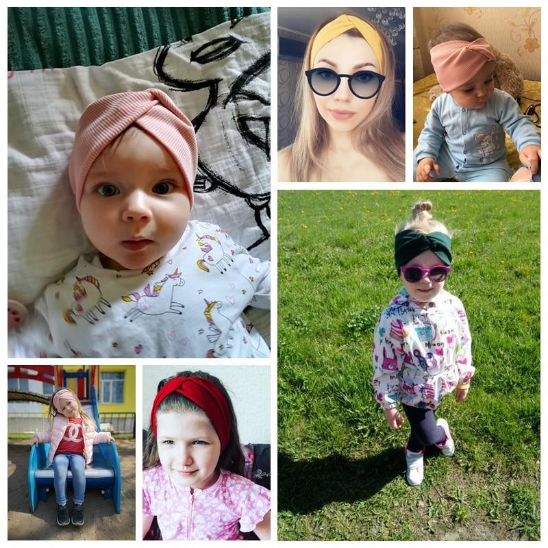 Bandeau pour bébé moderne fait main - Bonnet en coton doux pour filles