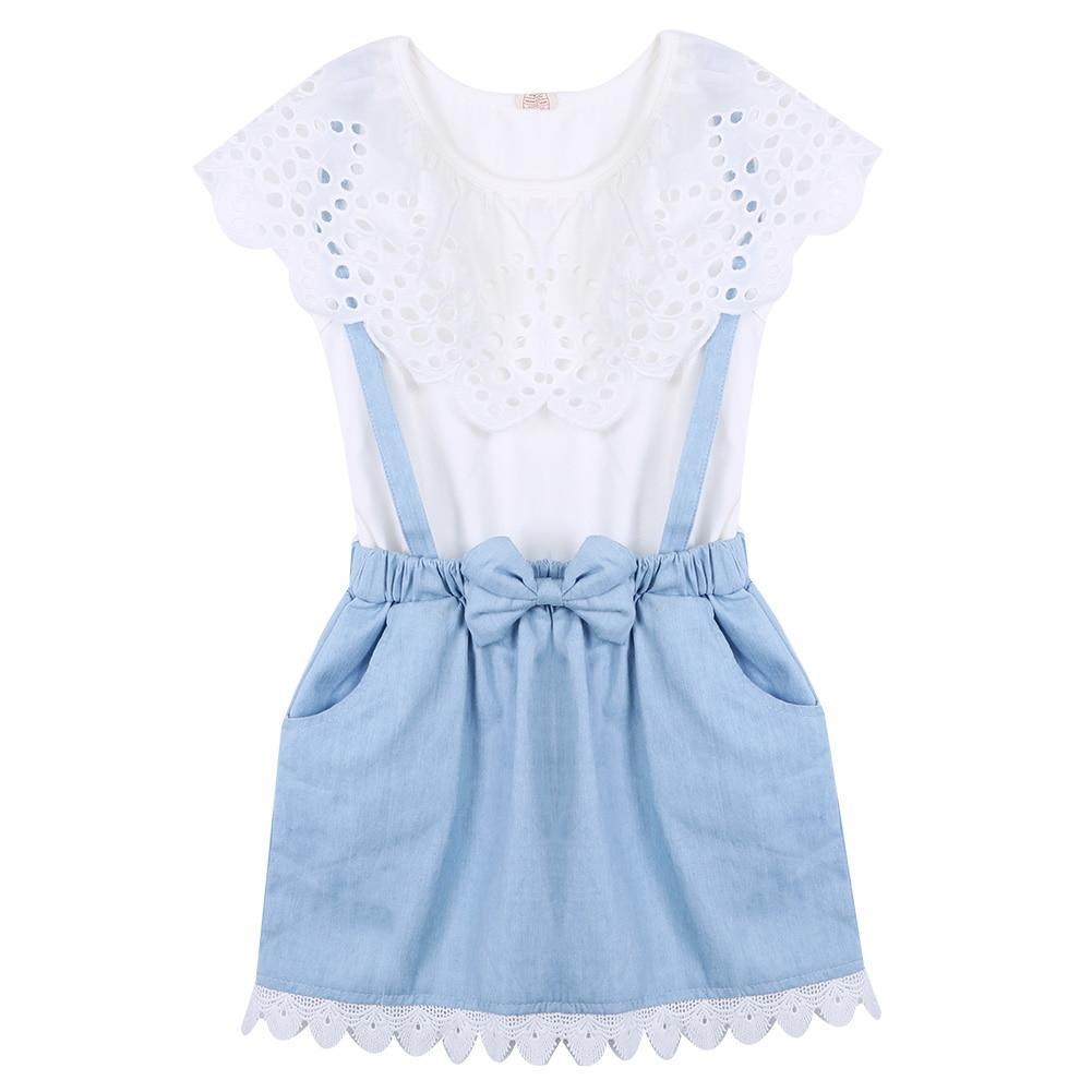 Conjunto de Vestido con Volantes Encantador para Niñas Pequeñas