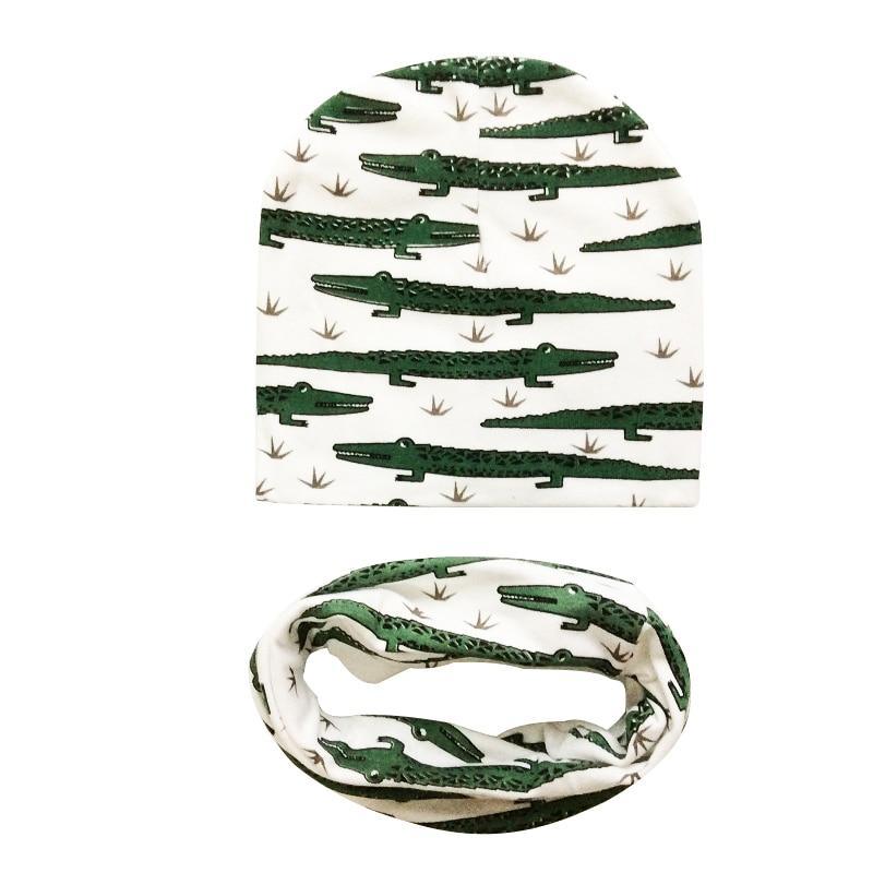 Modern Cartoon Sheep Cotton Hat & Scarf Set for Kids